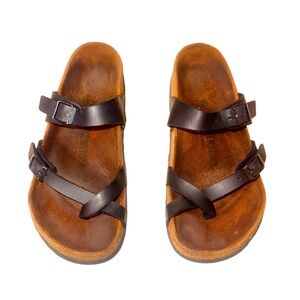BIRKENSTOCK MAYARI BIRKO~Flor black sandals women’s shoes size 38 7.5 7